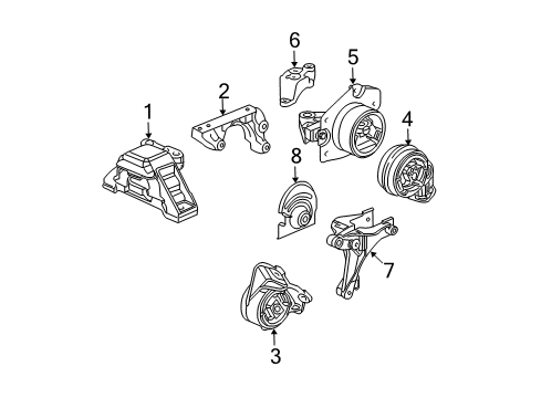 2008 Chevy HHR Engine & Trans Mounting Diagram 2 - Thumbnail