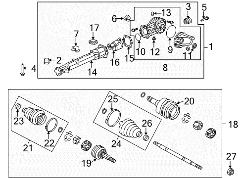 2012 Buick Enclave Axle & Differential - Rear Diagram