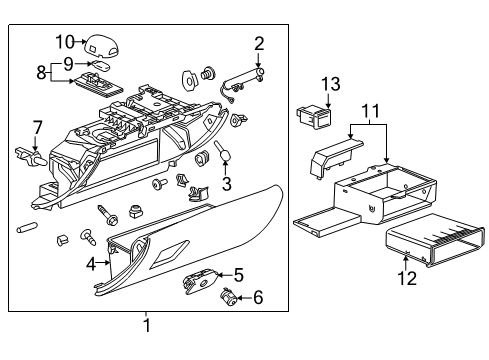 2016 Cadillac ATS Glove Box Diagram