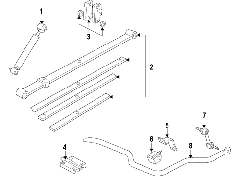 2010 Chevy Colorado Rear Suspension Components, Stabilizer Bar Diagram 2 - Thumbnail