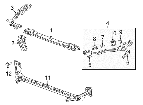 2020 Buick Regal TourX Radiator Support Diagram