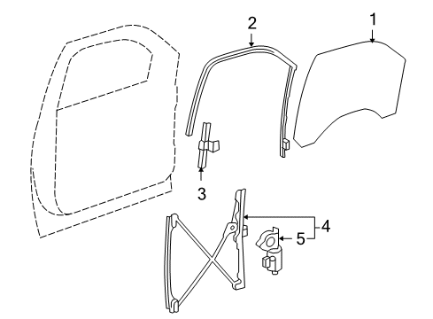 2013 Chevy Silverado 1500 Front Door - Glass & Hardware Diagram