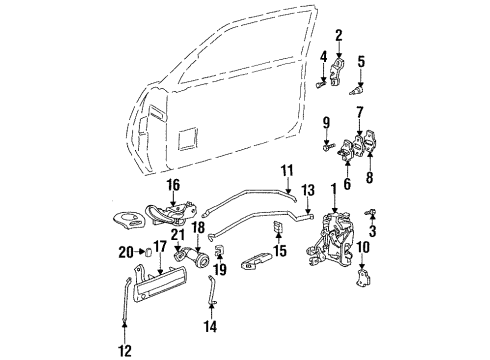 1994 Oldsmobile Achieva Door & Components Diagram