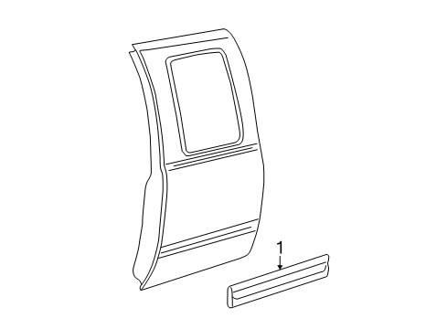 2001 Chevy Silverado 2500 HD Exterior Trim - Rear Door Diagram