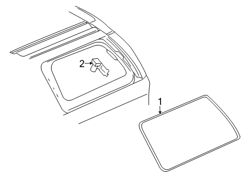 2006 Chevy Trailblazer EXT Quarter Panel - Glass & Hardware Diagram