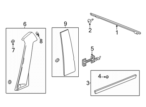 2023 GMC Hummer EV Pickup Exterior Trim - Front Door Diagram