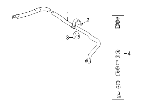 2004 Pontiac Sunfire Front Suspension Components, Lower Control Arm, Stabilizer Bar Diagram