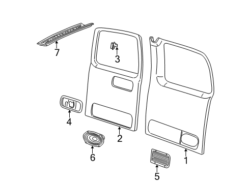1999 Chevy Express 3500 Interior Trim - Back Door Diagram