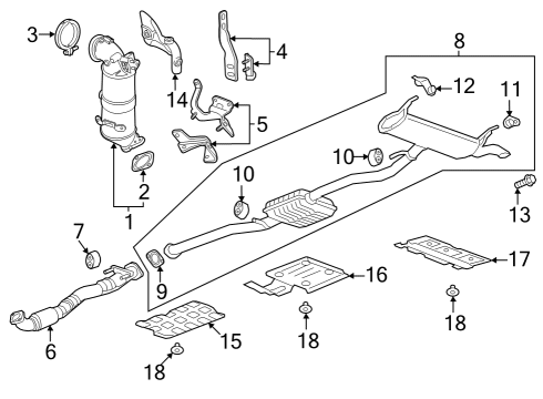 2019 GMC Terrain Exhaust Components Diagram 1 - Thumbnail