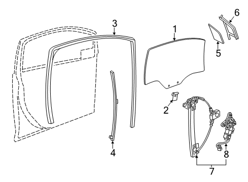 2013 Chevy Spark Front Door - Glass & Hardware Diagram