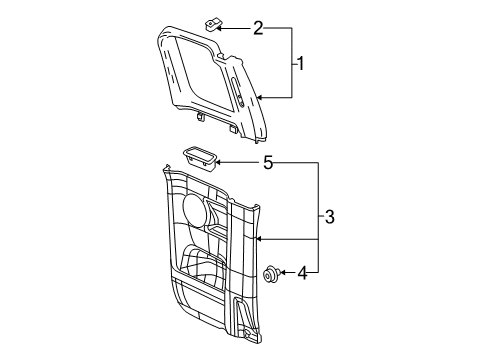 2012 GMC Canyon Interior Trim - Rear Door Diagram