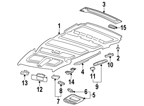2000 Oldsmobile Silhouette Interior Trim - Roof Diagram