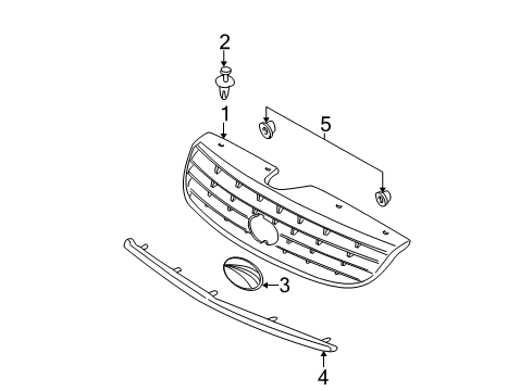 2002 Chevy Malibu Grille & Components Diagram