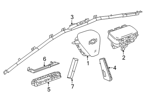2023 Chevy Bolt EUV Passenger Discriminating Sensor, Front Passenger Side Diagram for 42809448