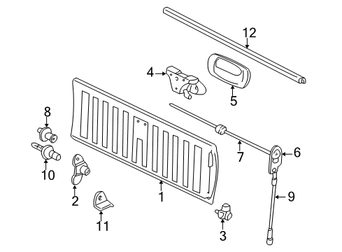 2004 Chevy Silverado 2500 HD Tail Gate Diagram