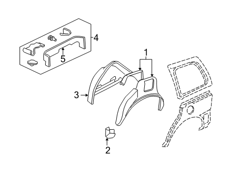2003 Chevy Venture Inner Structure - Side Panel Diagram