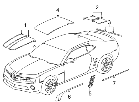 2014 Chevy Camaro Stripe Tape Diagram