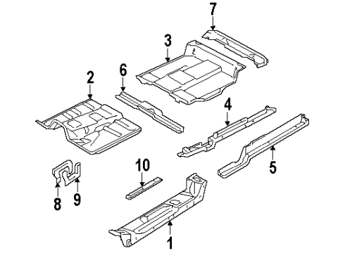 1993 GMC Yukon Floor & Rails Diagram