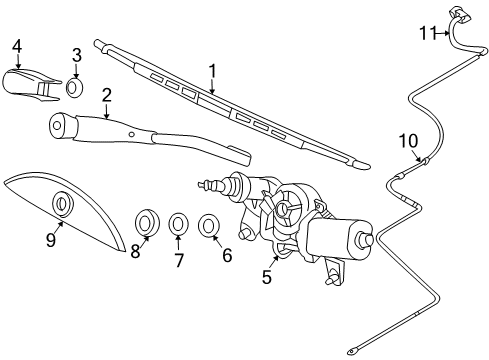 2010 Pontiac G3 Lift Gate - Wiper & Washer Components Diagram
