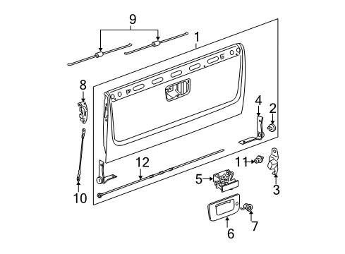 2007 Chevy Silverado 2500 HD Tail Gate Diagram