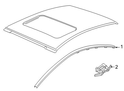 2009 Pontiac G8 Exterior Trim - Roof Diagram