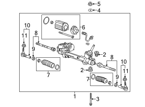2011 Chevy Volt Steering Gear Diagram for 39101582
