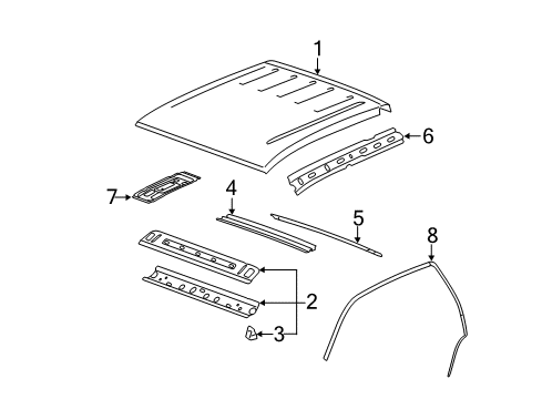 2007 Chevy Silverado 2500 HD Roof & Components Diagram