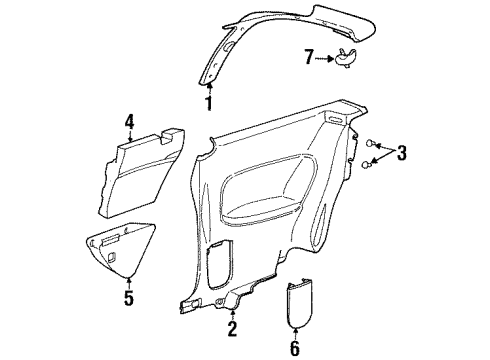 1999 Saturn SC2 Interior Trim - Quarter Panels Diagram 2 - Thumbnail