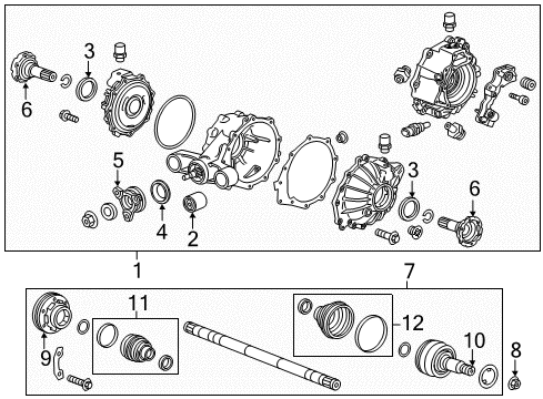 2017 Cadillac CTS Output Shaft, Rear Driver Side Diagram for 23154590