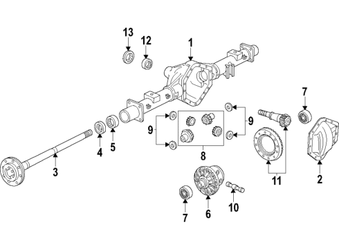 1999 Chevy Express 3500 Rear Axle, Differential, Propeller Shaft Diagram