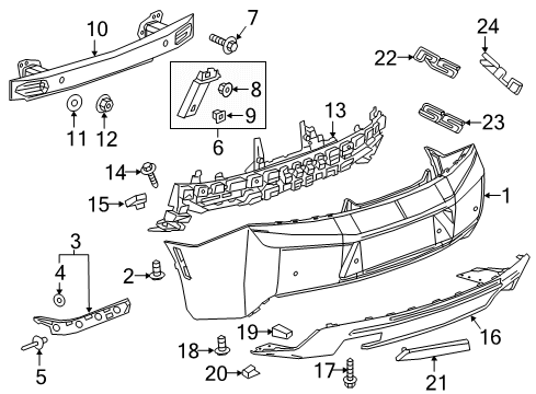 2022 Chevy Camaro Bumper & Components - Rear Diagram