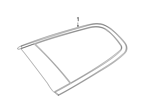 2017 Chevy Traverse Quarter Panel - Glass & Hardware Diagram