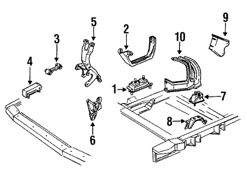 1990 Oldsmobile Cutlass Supreme Engine & Trans Mounting Diagram