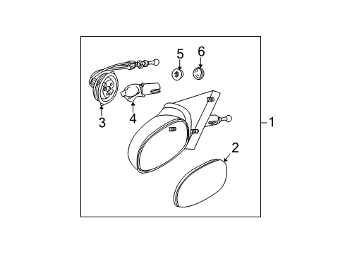 2000 Saturn LW2 Outside Mirrors Diagram