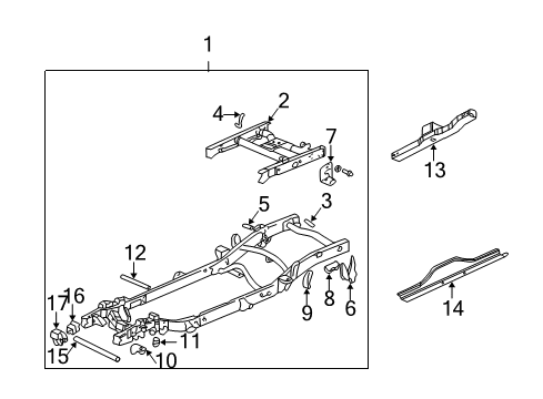 2006 Chevy Silverado 2500 HD Frame & Components Diagram