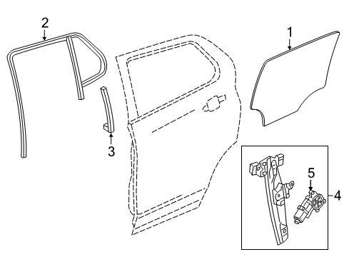 2022 Chevy Equinox Front Door Glass & Hardware Diagram