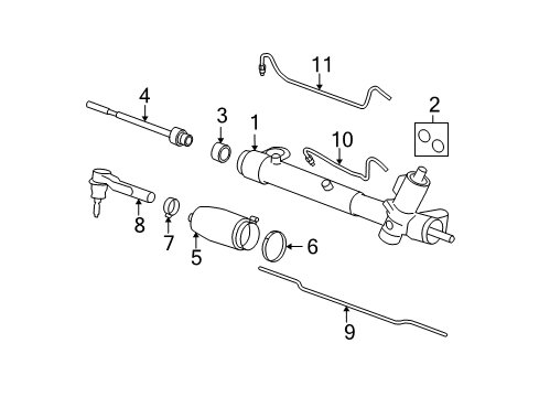 2010 Chevy Malibu Tie Rod Boot Diagram for 15944383