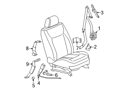 2011 Cadillac DTS Seat Belt Diagram
