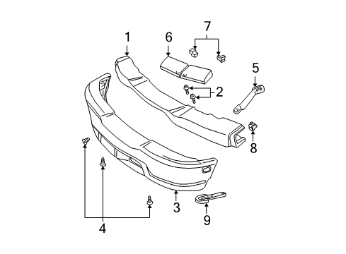 2000 GMC Jimmy Front Bumper Diagram