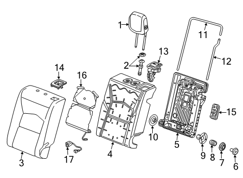 2019 Cadillac XT4 Rear Seat Components Diagram 1 - Thumbnail