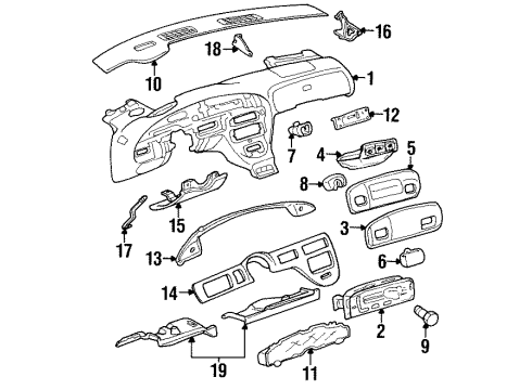 1993 Pontiac Bonneville Dash Control Unit Diagram for 16160288