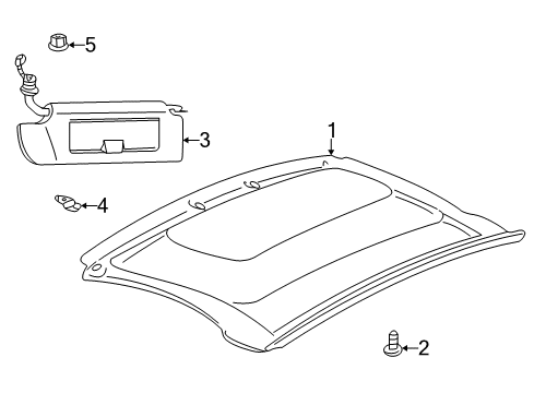2000 Chevy Corvette Interior Trim - Roof Diagram
