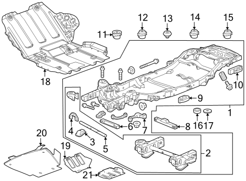2020 Cadillac Escalade ESV Frame & Components Diagram