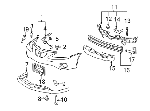 2007 Pontiac Grand Prix Front Bumper Diagram