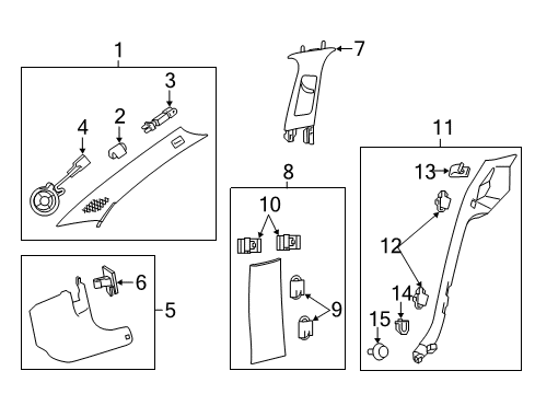 2017 Chevy SS Interior Trim - Pillars, Rocker & Floor Diagram