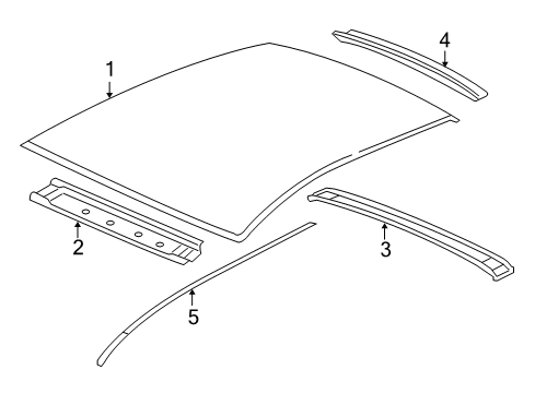 2010 Chevy Cobalt Roof & Components, Exterior Trim, Body Diagram 2 - Thumbnail