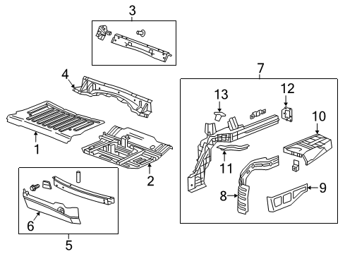 2018 Cadillac CT6 Rear Floor Pan Diagram for 84486760