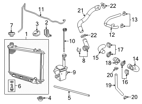 2012 Chevy Caprice Radiator & Components Diagram