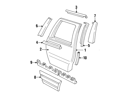 1991 Oldsmobile Custom Cruiser Guard, Passenger Side Diagram for 10236838