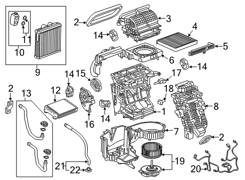 2022 Cadillac XT5 A/C & Heater Control Units Diagram